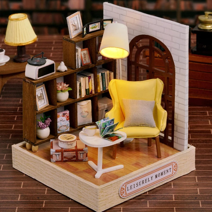 Casa de muñecas en miniatura de madera, Kit de casa pequeña DIY, rompecabezas 3D, juego de construcción, muebles, juguete, regalos de cumpleaños para niños