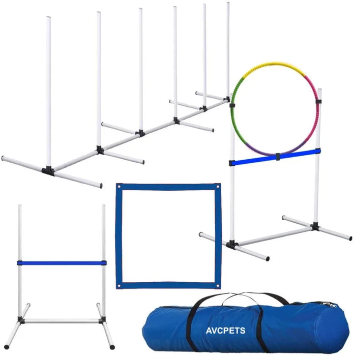 PVC-Trainingsausrüstung für Hunde – Agility-Set mit Sprungringen und Hindernissen für Verhalten und Bewegung