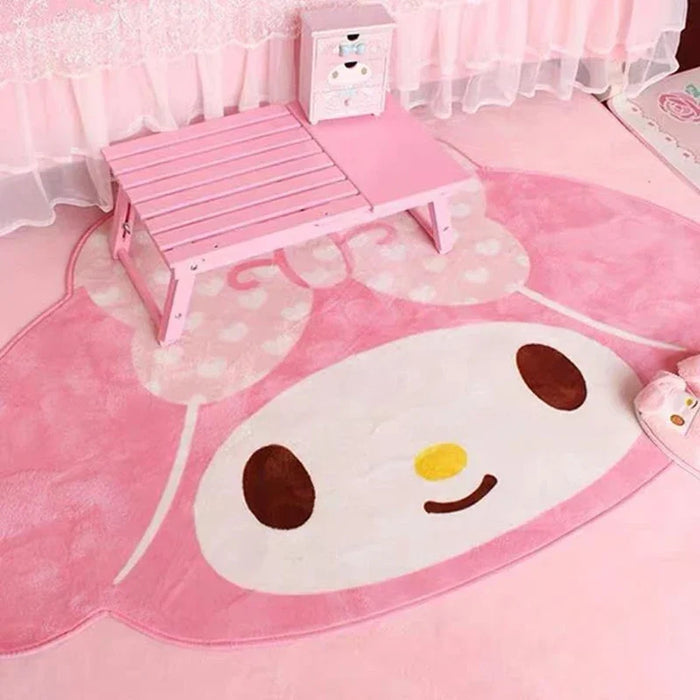 Tapis de chevet Sanrio My Melody, couverture de sol, taie d'oreiller décorative pour salle Flickr, tapis Pashmina