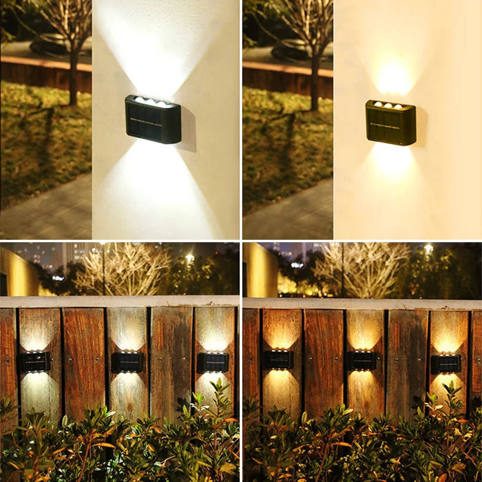 Lámparas de pared para exteriores de 6 LED con energía solar: soluciones de iluminación impermeables para jardines y balcones