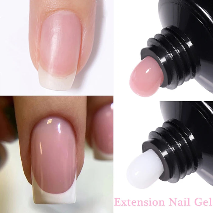 Azúcar UR-Gel de extensión de uñas, 15ml, UV LED, cristal acrílico, blanco, transparente, esmalte de uñas en Gel desnudo, Gel de construcción UV