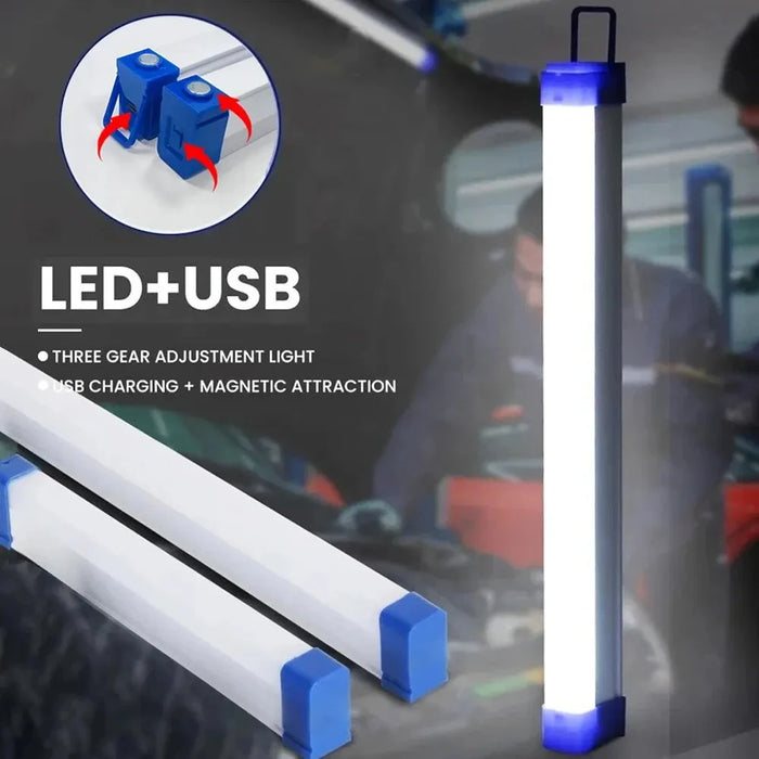 Tubo LED de 30CM, lámpara de Camping recargable por USB con imán, fuente de luz portátil para iluminación de emergencia e iluminación de gabinetes