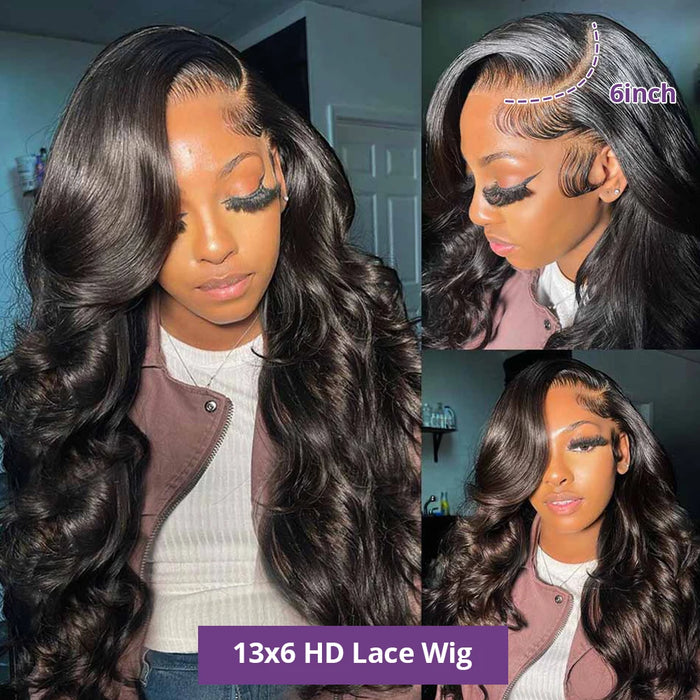 Perruque Lace Front Wig Body Wave 13x4 13x6 360 HD transparente pour femme – Perruque de cheveux humains brésiliens 30-40 pouces