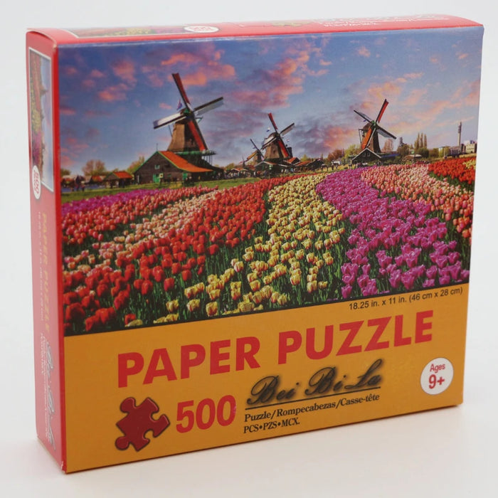 Puzzle 46x28 cm 500 pièces – Belle peinture à l'huile naturelle pour divertissement et détente en famille