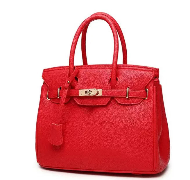 Birkin Bag for Women Fashionable Litchi Pattern Handbag