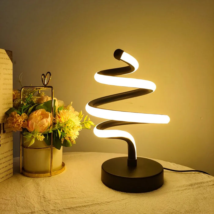 Lámpara de escritorio creativa para árbol de Navidad con USB y tres tonos de color: iluminación decorativa para el hogar