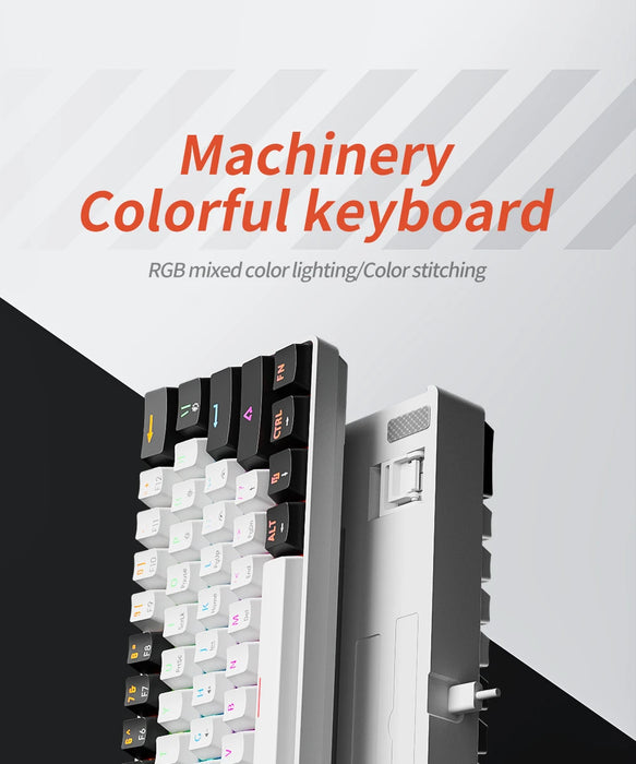 MUCAI MK61 USB Gaming Teclado mecánico interruptor rojo iluminación RGB intercambiable en caliente 61 teclas Cable desmontable