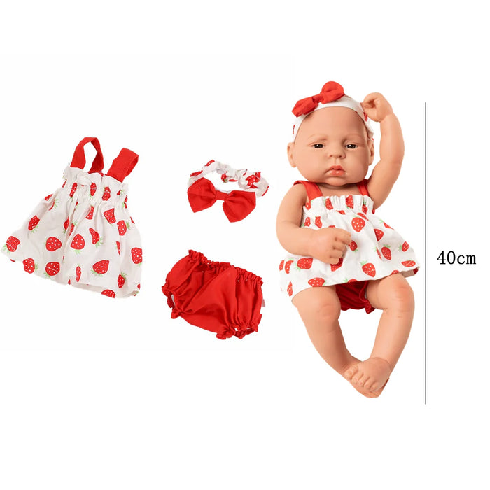 Kleid, Weste, Puppenkleidung für 40 cm große Babypuppen – niedlicher Overall und Strampler als Zubehör für Kinderspiele