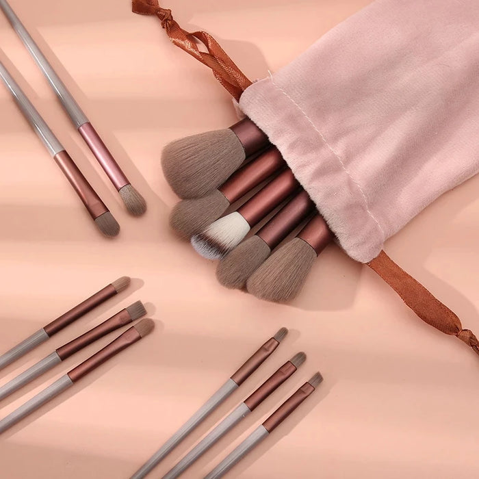 Ensemble de pinceaux de maquillage professionnels de 13 pièces avec poils doux et sac de rangement