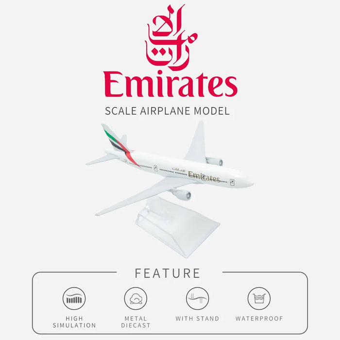 Metallflugzeugmodell Emirates Airlines A380 B777 im Maßstab 1:400, Druckguss-Sammelspielzeug für Jungen