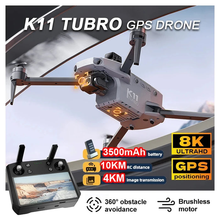 K11 Tubro GPS Drone profesional 8K vídeo HD cámara Dual fotografía aérea 360 ° evitación de obstáculos sin escobillas Quadcopter RC Juguetes