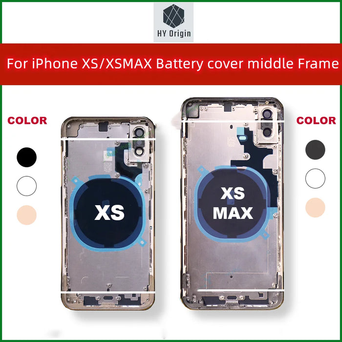 Pour iPhone X/XS/XSMAX batterie couverture arrière nouveau boîtier + boîtier de cadre moyen + support de carte SIM + bouton latéral pour iPhone XR X XS XSMAX pièces