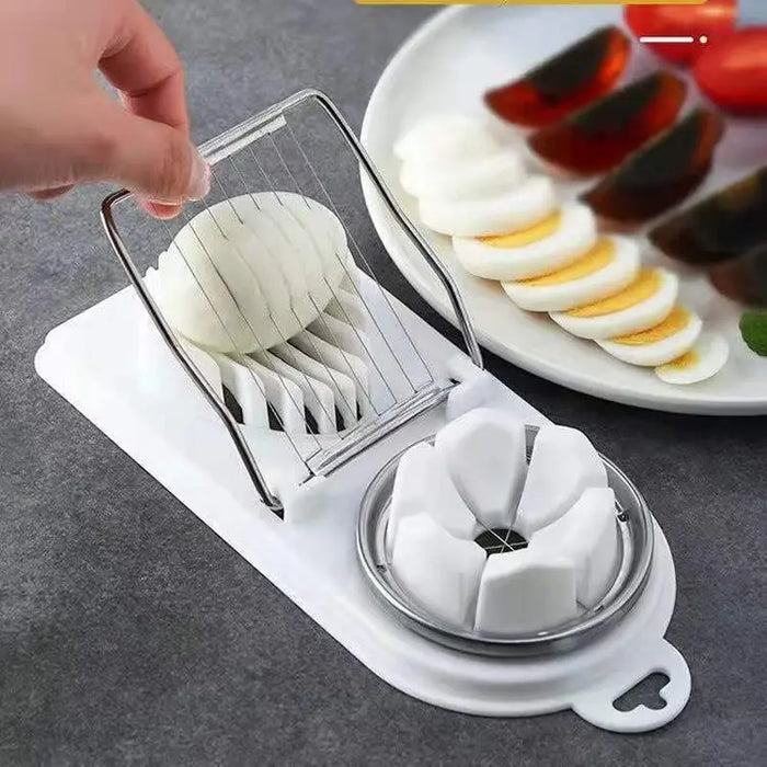 Coupe-œufs multifonctionnel en acier inoxydable, séparateur élégant et coupe-œufs pour la maison, Gadgets de cuisine deux en un