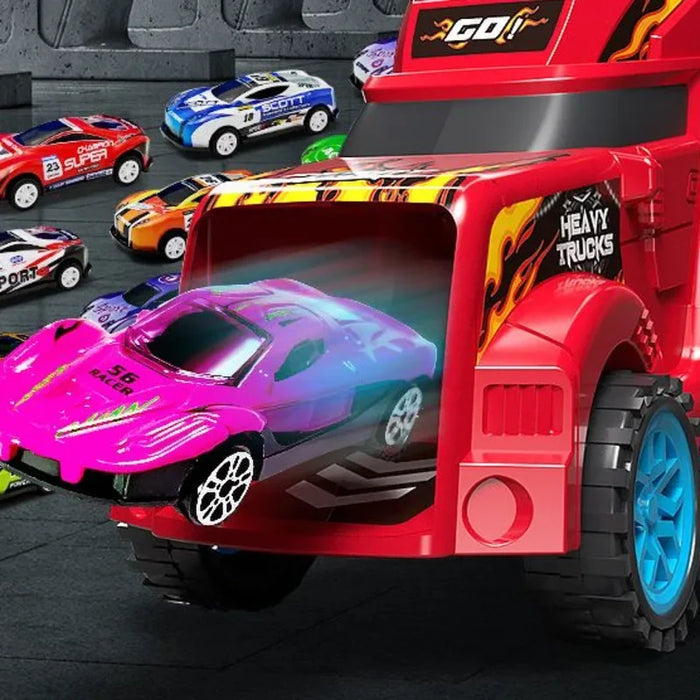 Große Kinder LKW Verformung Transport Fahrzeug Modell Spielzeug pädagogisches Modell Klapp Track Racing Fahrzeug für Jungen und Mädchen Geburtstagsgeschenk