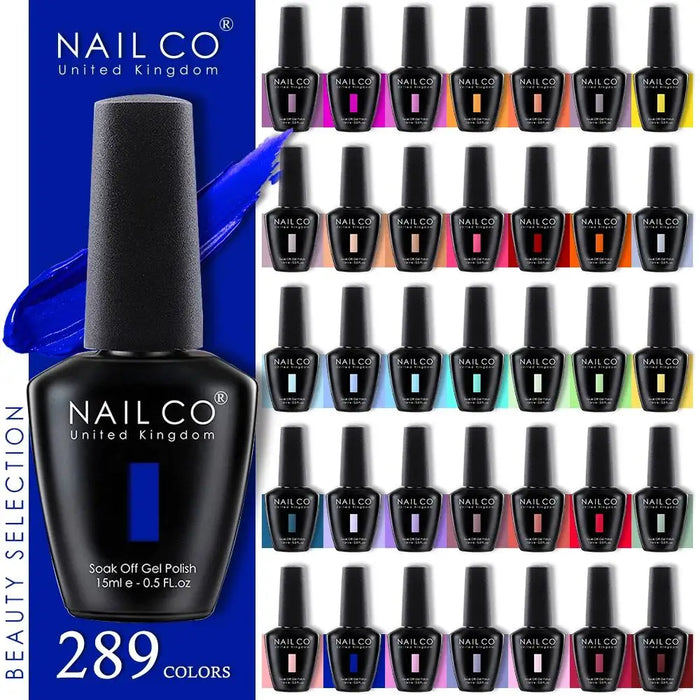 NAILCO 15 ml Black Series Nagelgellack 333 Farben Blau UV- und LED-Gellack Nude Rot Soak Off Semi Permanenter UV-Nagelgellack