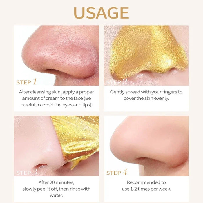 Luxuriöse 24-Karat-Goldschnecken-Kollagen-Peeling-Maske – zur Entfernung von Mitessern, Tiefenreinigung, Ölkontrolle und Gesichtsfeuchtigkeit