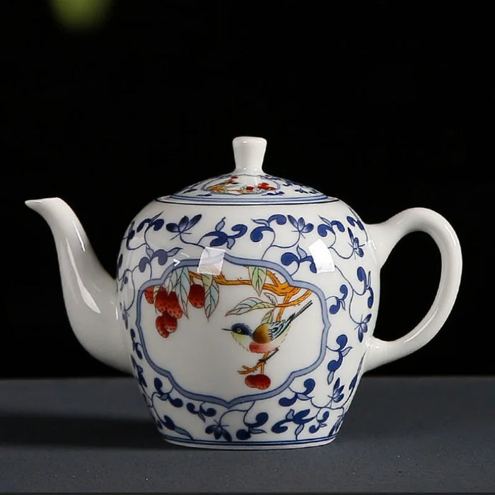 Tetera elegante de estilo chino, juego de té de cerámica, hermosa tetera, vajilla de porcelana azul y blanca, 310ml