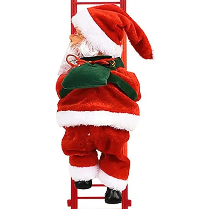 Escalera Eléctrica Muñeco Papá Noel, Adornos Navideños y Regalos para el Árbol de Navidad