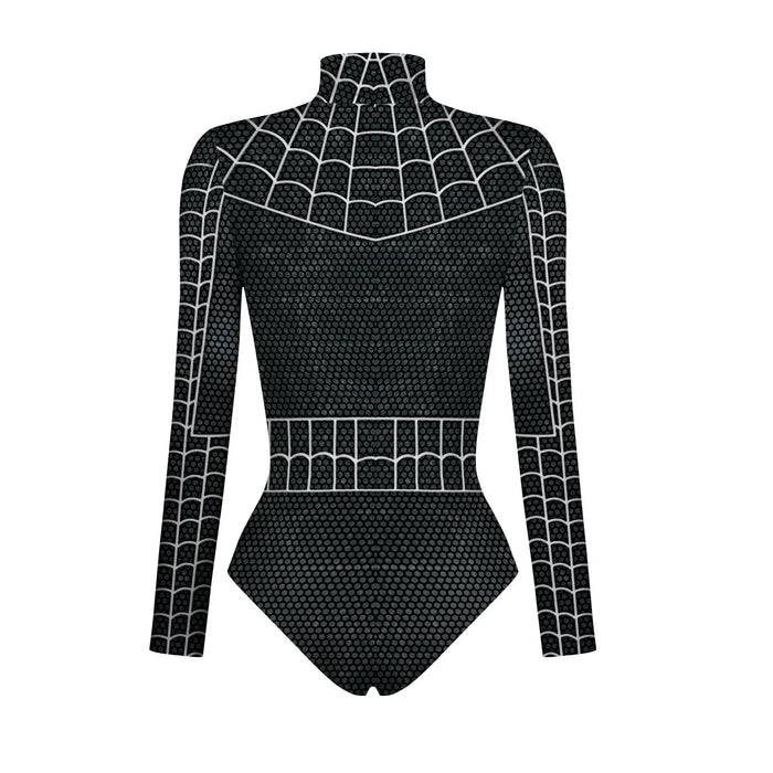 Spiderman-Overall für Damen und Herren, Superhelden-Kostüm mit 3D-Druck, Langarm-Badeanzug, Halloween-Karnevalskostüm