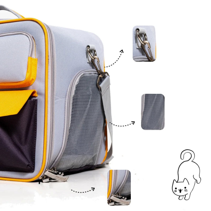 Mochila para mascotas de gran capacidad: mochila portátil y ventilada para gatos y perros pequeños