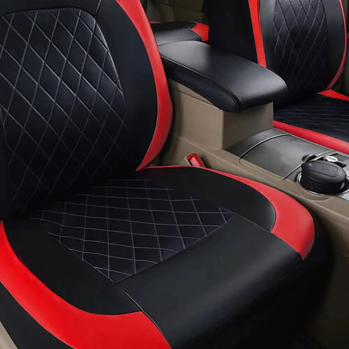 Funda de asiento de coche de piel sintética impermeable de cobertura total para todas las estaciones, ajuste universal para sedán, SUV y camioneta