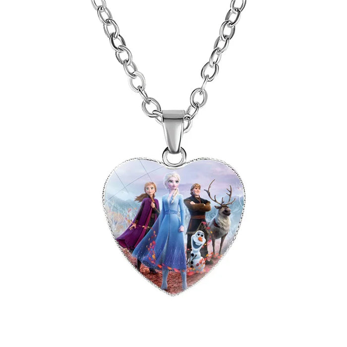 Disney Frost Moana trenzado Aladdin collar corazón encanto princesa accesorios niños regalos