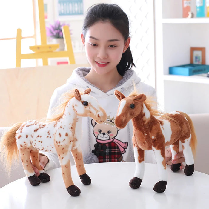 Caballo de peluche realista de 30 cm y animal de peluche de cebra - Juguete acogedor para niños