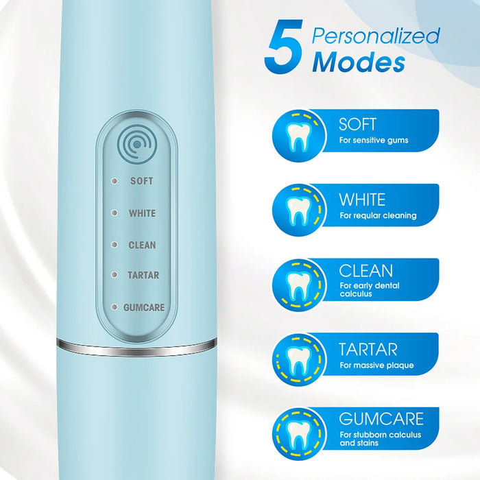 Cepillo de dientes eléctrico inalámbrico con 5 modos de limpieza: cuidado bucal profesional y diseño resistente al agua