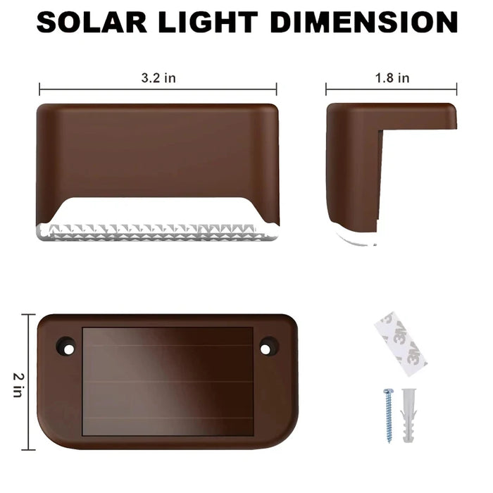 Luces exteriores con energía solar para terrazas de madera: luces LED impermeables para barandillas y escaleras, seleccionables de 1 a 20 unidades