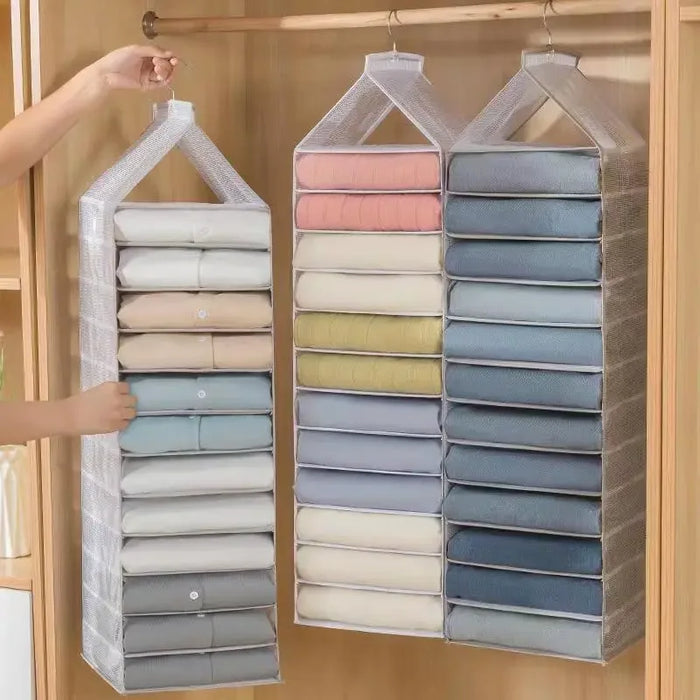 Hanging Closet Organizer - Versatile Storage Solution for Clothes, Shoes, and Accessories