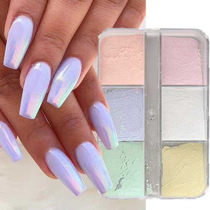 Moonlight Mirror Poudre à Ongles Effet Chrome Métallique Pigment Gel Vernis À Ongles Laser Poussière Étincelante Aurora Shimmer Perle Manucure Déco