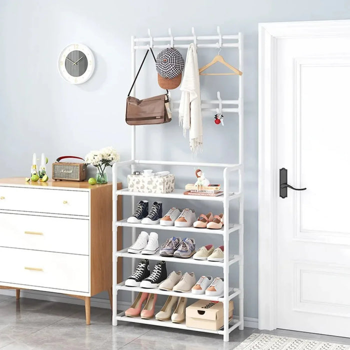 Étagère à chaussures multicouche et cintre pour le rangement de la porte – Cintre DIY pour la maison, la chambre d'étudiant, le balcon et le couloir.