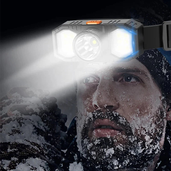 Nuevo Linterna frontal LED COB Mini portátil USB recargable impermeable luz de trabajo de pesca exterior de larga distancia linterna montada en la cabeza