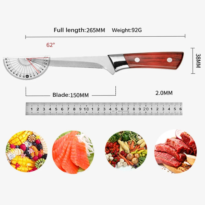 Cuchillo para trinchar carne de 6 pulgadas - Cuchillo duradero de acero inoxidable para carne y frutas