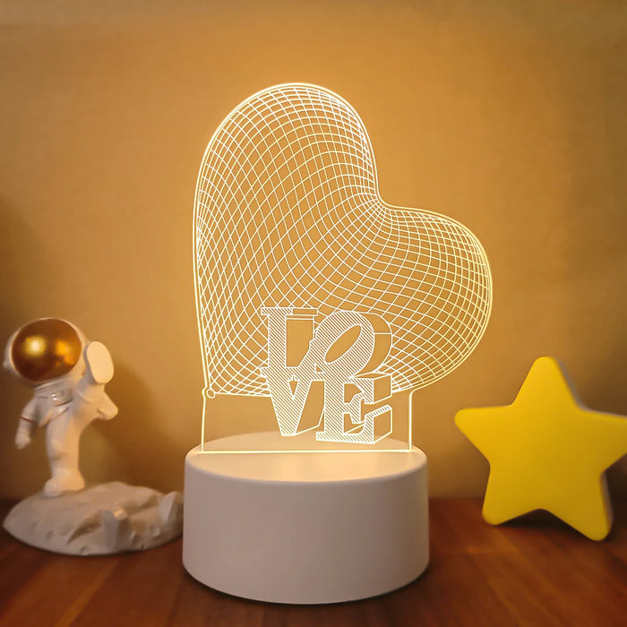 Lámpara de noche LED Sololander Creative 3D Illusions - Lámpara de mesa única para decoración del hogar con pantalla acrílica