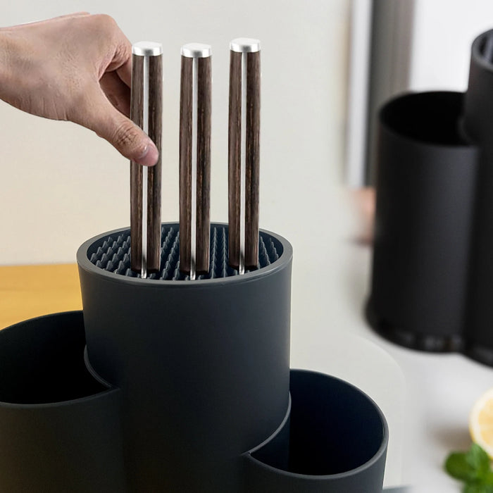 Porta cuchillos para utensilios de cocina versátiles - Almacenamiento cilíndrico para cuchillos y cubiertos