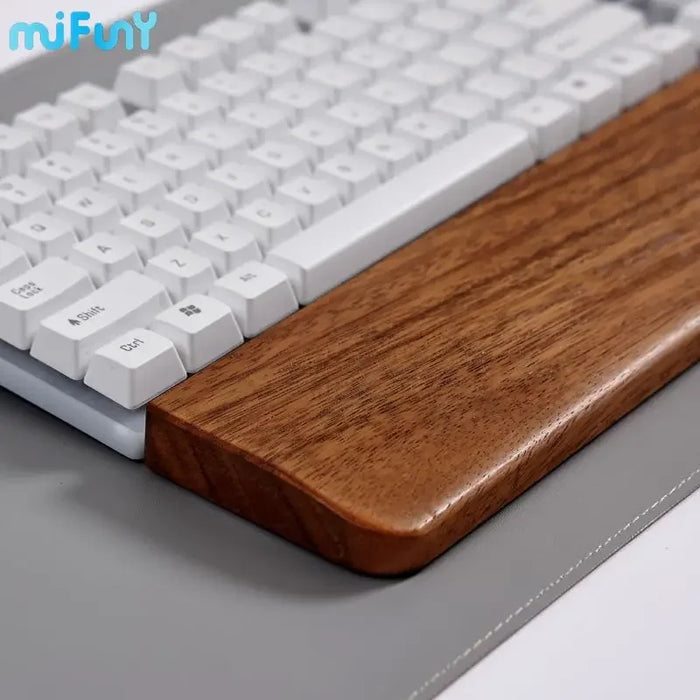 Reposamuñecas MiFuny de nogal con cojín para teclado 60% ergonómico - Reposamanos personalizado para 60/68/87/98/104 teclas