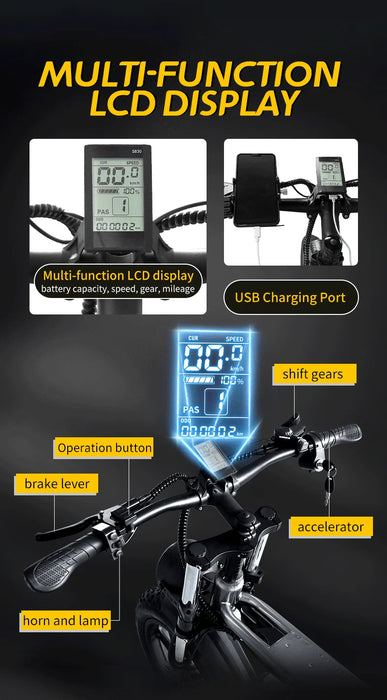 IDOTATA Fatbike Bicicleta eléctrica para adultos, 2000W, 20 pulgadas, 48V, 55Ah, batería dual, 35MPH, alcance de 100 millas