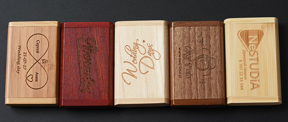 SHANDIAN Free LOGO Wooden + Box USB 2.0 Pen Drive 4GB 16GB 32GB 64GB Flash Drive Wedding Photography Gift U Disk