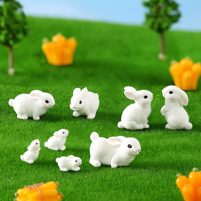 Linda figura de conejito de Pascua para miniaturas de bricolaje: encantadora decoración para el hogar y el jardín, estilo kawaii para jardines de hadas y habitaciones infantiles