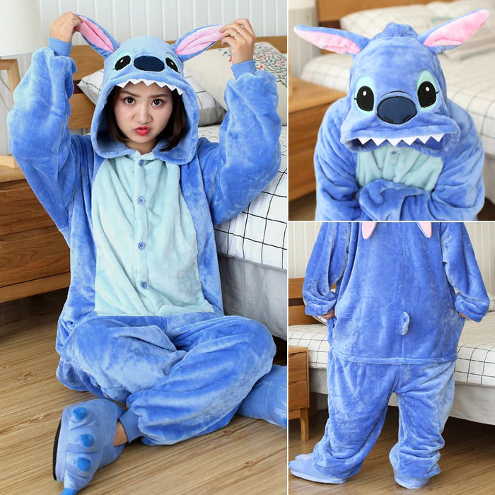 Pyjama Kigurumi Stitch Cartoon - Combinaison amusante pour adultes, parfaite pour les fêtes et le cosplay