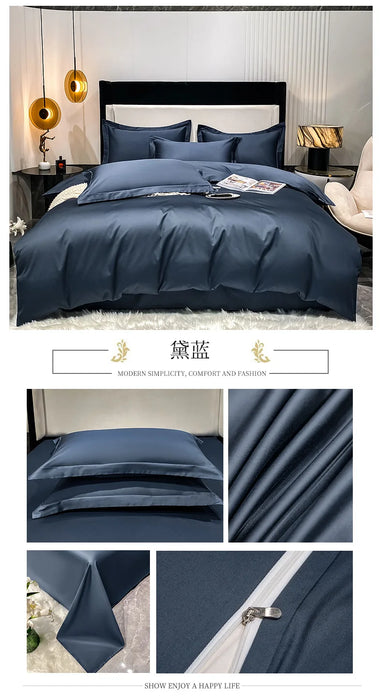 Parure de lit de luxe 100 % coton égyptien, housse de couette et taie d'oreiller, standard européen, linge de lit double, queen et king size, draps doux.