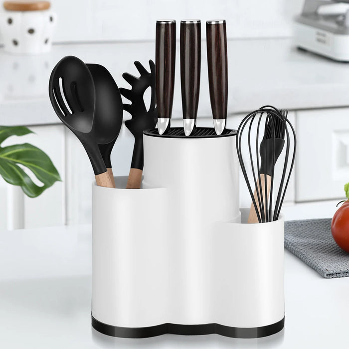 Porta cuchillos para utensilios de cocina versátiles - Almacenamiento cilíndrico para cuchillos y cubiertos