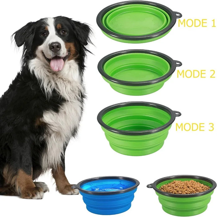 Gamelle pliable en silicone pour animaux de compagnie – Bol d'eau portable et récipient de nourriture pour chiens et chats, parfait pour l'extérieur et les voyages