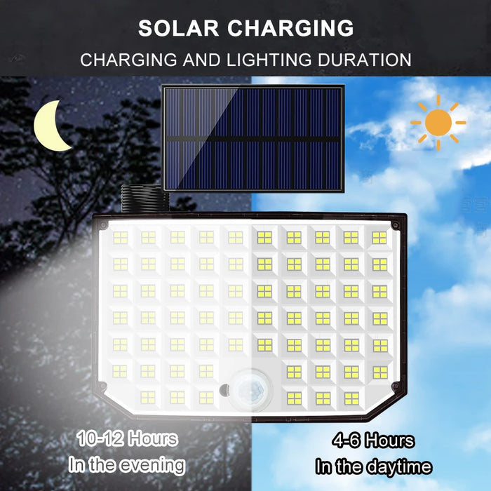 Luces de ventilador al aire libre 328/348 LED Sensor de movimiento súper ligero integrado potencia fuerte IP65 impermeable 3 modos de trabajo pared de jardín