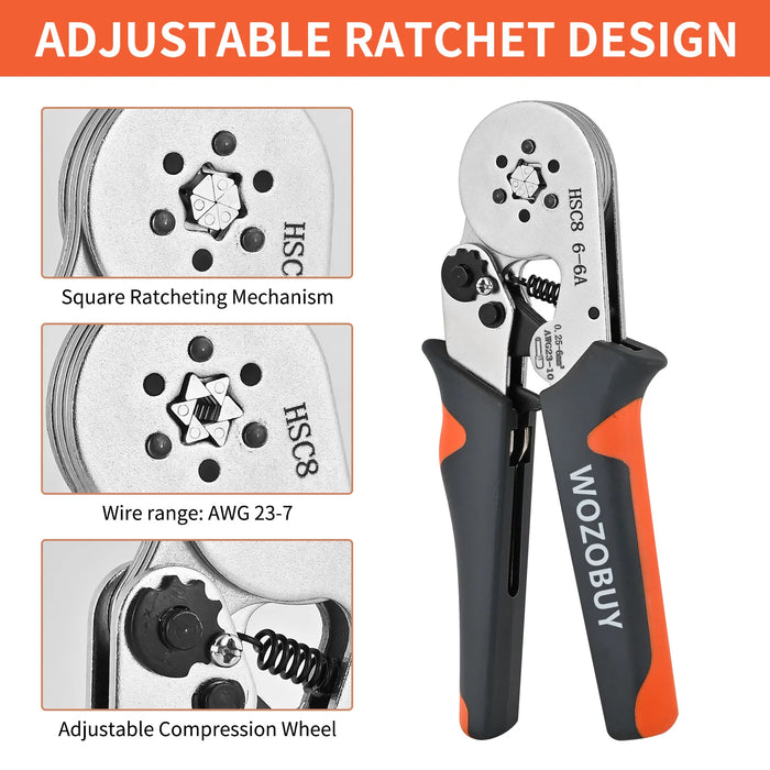 Kabelschuhbefestigungen, Mini-Elektrozange HSC8 6-4/6-6 (0,25-10 mm²/0,25-6 mm²) zur Reparatur von Kabelverbindungen