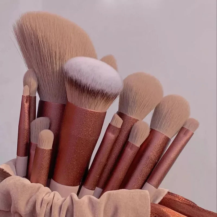 Ensemble de pinceaux de maquillage professionnels de 13 pièces avec poils doux et sac de rangement