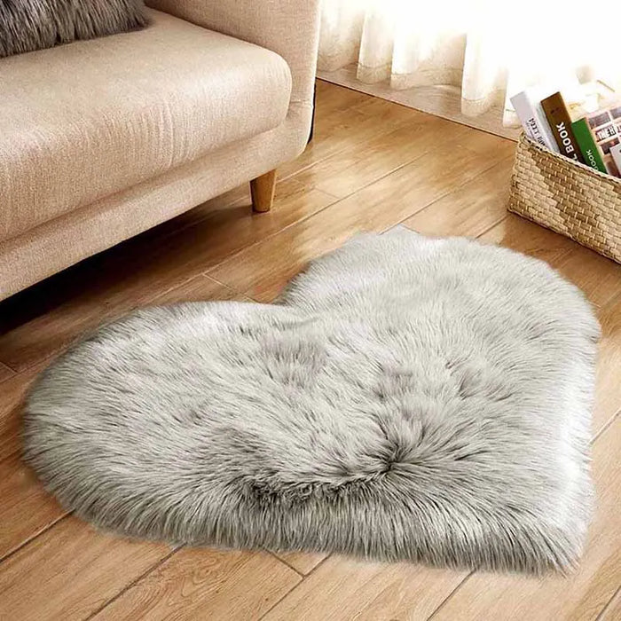 Tapis en peluche en forme de cœur 2024 – Tapis charmant et confortable pour chambre à coucher et salon, idéal pour les rebords de fenêtre et la décoration de la maison