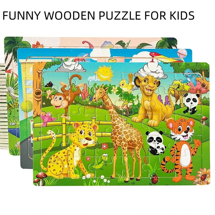 Jeu intellectuel en bois pour enfants, Puzzle de pensée logique, véhicule Animal, dessin animé, éducation précoce, cadeau