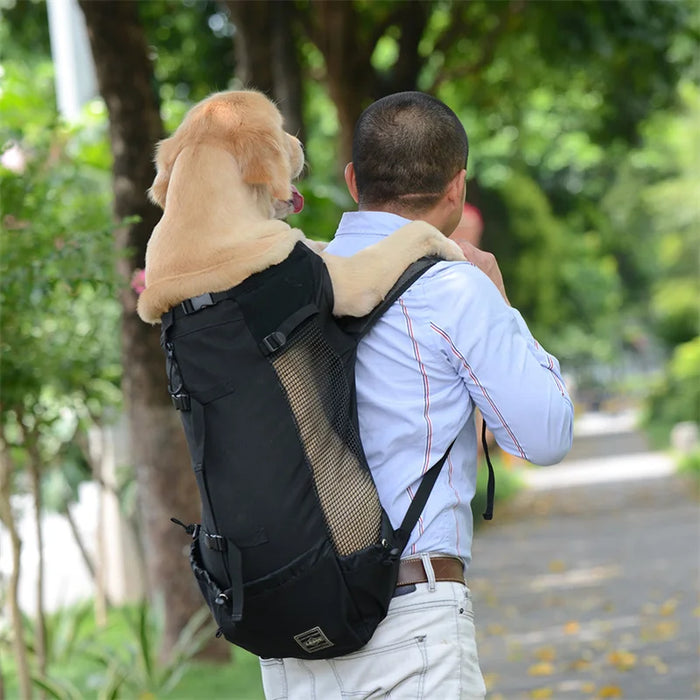 Mochila portaperros de nailon duradera para perros pequeños y medianos: mochila para bicicleta ventilada de alta calidad para viajes al aire libre y equipo para mascotas